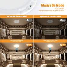 OBOVAY 1 pieza/2 piezas Lámpara de techo recargable con control remoto, Luz LED, Luz de pared, Luz de ventilador, Luz nocturna, Luz repelente de mosquitos, Accesorio de cocina, Lámpara de techo regulable con sensor de movimiento y temporizador para baño, pasillo, porche, 4000mAh - Multicolor - Ver 8