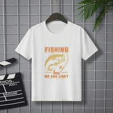 Camiseta infantil para niño mayor de algodón natural con estampado moderno, cómoda para el colegio y actividades al aire libre, tallas 7-16 años - Blanco - Ver 2