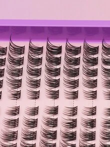 100 Clusters Of Single Cluster False Eyelashes, Soft, 5-16mm Mixed Length Combination, Popular Eye Makeup Tool, Suitable For Various Occasions, Loved By Korean, Japanese And European Girls, Hot Selling Styles, Charming Natural Appearance, Slender And Naturally Curled Eyelashes, Cat Eye Eyelashes, Comic Eyelashes, Women's Daily Commuting, Travel, Festivals, Parties, Daily Makeup - D - View 6