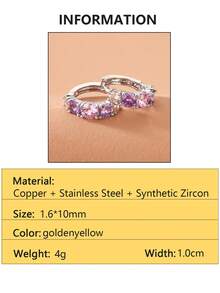 2 piezas Pendientes de Botón de Cobre con Cubic Zirconia, Diseño Minimalista Adecuado para Uso Diario - Plateado - Ver 6