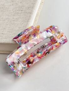 Colorful Confetti Acetate Hair Claw Clip - Square Hollow Design Large Hair Clamp For Women Girls,Strong Hold Hair Accessory For Women - Multicolor - View 2