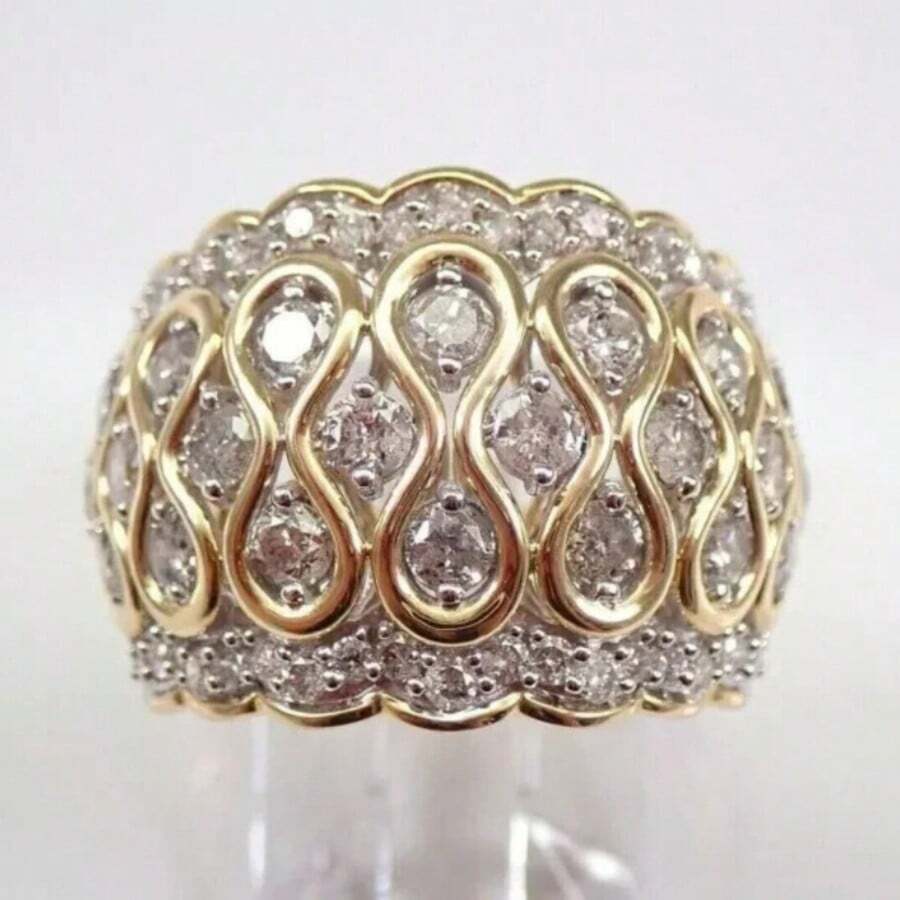 Elegant Luxury Cubic Zirconia Wedding Engagement Party Fashion Accessories, Suitable For Daily Wear, Exquisite Jewelry - Gold - View 1