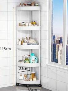 Kệ đựng đồ phòng tắm hình tam giác 5/4/3 tầng với 4 ngăn kéo góc bằng nhựa có bánh xe, dễ dàng lắp ráp và tháo rời, tiết kiệm không gian, thích hợp làm quà tặng ngày lễ, dùng để sắp xếp và cất giữ dầu gội, sữa rửa mặt, mặt nạ, sữa tắm, khăn tắm, mỹ phẩm và các vật dụng cần thiết hàng ngày. - Nhiều màu - Xem 15