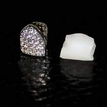 THATBOY 1pc Bling Bling Shiny Metal Full Zirconia Hip Hop Tooth Jewelry, Nightclub Glam Accessory Unisex - Multicolor - View 14