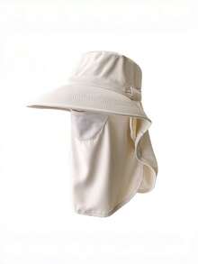 Mũ hè cho nữ có kèm khẩu trang và khăn che cổ, mũ rộng vành chống nắng ngoài trời. - mũ chống nắng - Xem 14