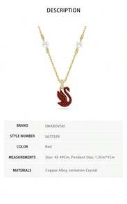 Collar con colgante de cisne de Swarovski para mujer - Rojo 5677599 - Ver 5