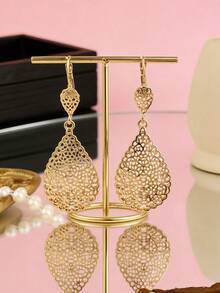 1 Đôi bông tai tua rua hình giọt nước rỗng mạ vàng kiểu Baroque sang trọng, thích hợp cho đám cưới, tiệc tùng, lễ hội của phụ nữ. - Nhiều màu - Xem 7