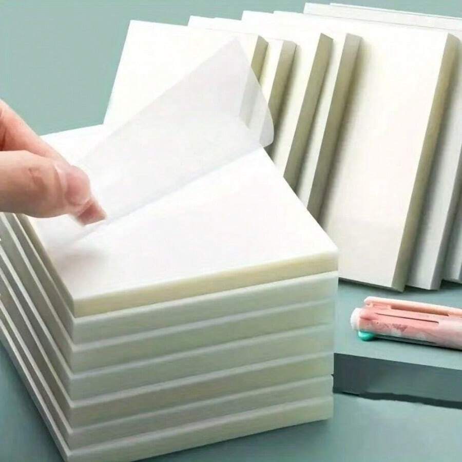 4 Packs, 200 Sheets Total Transparent Memo Notes, Student Reminder Stickers Can Be Used As Bookmarks - one-size - View 1