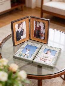 Khung ảnh gấp 1 chiếc, vừa 2 ảnh kích thước 4x6 inch, khung ảnh gập cổ điển sáng tạo, thích hợp làm quà tặng ngày lễ hoặc sinh nhật cho bạn bè và gia đình. - Nhiều màu - Xem 6