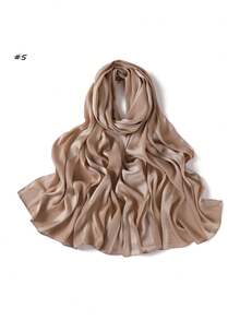 1件装 缎面仿丝光滑豹纹提花条纹长围巾/披肩 女士 - 彩色 - 查看 22