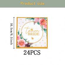 Bride Bathing Gold Pattern Disposable Tableware Set, 7/9 Inch Party Plates, Disposable Paper Plates, Cups, Napkins, Suitable For Festivals, Weddings, Engagements, Birthdays, Parties, Celebrations - Multicolor - View 12