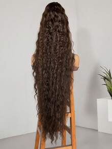 36 Inch Long Lightweight Fully Natural Curly Black Synthetic Hair Ponytail Extension, Multi-Layer Soft Drawstring Ponytail Hairpiece For Women - Rust Brown - View 7