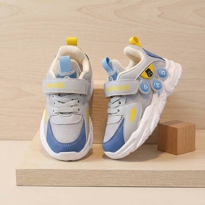 Tenis para Niños y Niñas Zapatillas Deportivas de Malla Transpirable y Piel Sintética con Cierre de  Ajustable Calzado Infantil Casual de Suela Gruesa con Amortiguación Zapatos Deportivos Modernos con Decoración de Letras Estilo de Moda Tenis Ligeros Cómodos Antideslizantes Resistentes al Desgaste