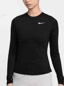 Nike Bộ áo hoodie và quần short, thoáng khí, nhanh khô, thấm hút mồ hôi, co giãn tốt, chống nắng, chắn gió, phong cách thường ngày, đa năng, dành cho nữ, màu đen. - Đen/Trắng - Xem 2