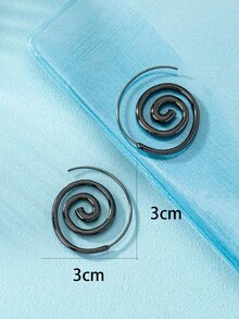 1 Đôi bông tai vòng xoắn ốc thời trang dành cho nữ - Hình xoắn ốc - Xem 11