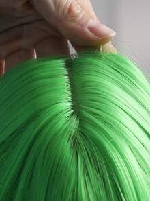 4*2 U-Part Lace Wig No Bang Wigs 30Inches Green Color Extra Long Straight Synthetic Party Wig For Women Middle Part Hairline Natural Looking Daily Party Wear Full Wig - Green - View 5