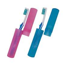 Toothbrush Holder Blue Pink Made In USA With Ventilation Holes For Toothbrush Covers Toothbrush Holder Toothbrush Soft Durable Design Hygienic Bathroom Accory - 藍粉紅色 - 查看 8