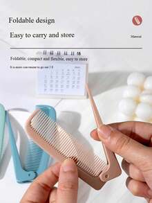 Portable Folding Tail Comb, Suitable For Wet And Dry Hair, Mini Compact, Suitable For Personal Or Household Use, Can Smooth Hair And Prevent Static. Professional Stylist Folding Tail Comb, Portable For Personal Use, Hair Coloring, Makeup And Styling. Simple And Compact Comb, Portable Folding Tail Comb, Can Be Used For Parting And Styling, Suitable For Smoothing Bangs For Men And Women. (Different Batches Do Not Affect Use Or Quality) - C - View 4