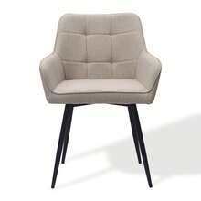 Upholstered Dining Chairs With High Armrests | 2-Piece Comfort Set - Khaki + Black + 2 - View 2