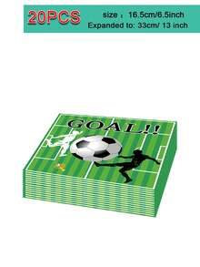 10 pièces Décorations de fête de football/soccer vert, set de vaisselle de fête d'anniversaire sur le thème du soccer pour 10 personnes - Multicolore - Voir 11
