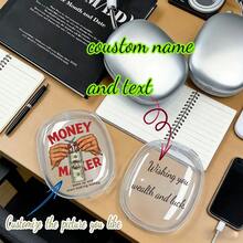 1 Conjunto de Capa Protetora de Fone de Ouvido Personalizada com Texto, Capa Protetora com Foto Personalizada, Capa Protetora Transparente com Nome Personalizado, Resistente a Arranhões para Apple Max, Presente Personalizado para Amigos, Família, Casais, Festivais, Aniversários e Comemorações - Claro - Ver 6