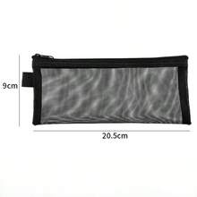 1pc Nylon Mesh Zipper Pencil Case, Transparent Portable Storage Bag, Multi-Function Travel Cosmetic & Makeup Organizer - Pencil Case - View 9