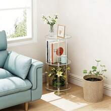 1 Bộ Bàn Phụ Bằng Acrylic, Bàn Đầu Giường Đa Chức Năng Thích Hợp Cho Phòng Ngủ, Phòng Khách, Hành Lang. - Trong suốt - Xem 4