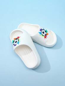 Barnens sommarsandaler med EVA-motiv och halkfri tecknad fotboll för småbarn och små barn - Vitt - Visa 12