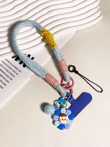 向日葵吊坠手机挂绳，可调节编织腕带，两用指环和电话线，户外旅行登山防丢手带，新款 - 彩色 - 查看 20