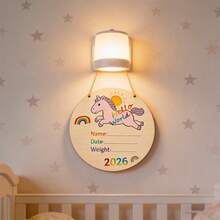 Baby Announcement Sign Hello World Wood Birth Announcement Sign Newborn Sign For Hospital - Blue - View 3