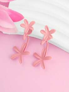 1 Đôi bông tai kẹp hình hoa màu hồng thanh lịch, thời trang, đa năng cho cả đeo hàng ngày và đi nghỉ mát. - Nhiều màu - Xem 7