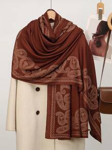 1 chiếc khăn choàng nữ mùa hè mới, chất liệu jacquard màu hạt điều, thời trang, giản dị, đa năng. - Nhiều màu - Xem 3