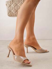 Sandalias de tacón con punta afilada para mujer - Sandalias suaves y elegantes para eventos/fiestas de verano - Caqui - Ver 2