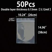 100 个 1 英寸至 15 英寸厚可重复密封塑料袋,重型 0.13 毫米/5.12 密耳双层厚度,可重复使用的密封礼品袋,珠宝包装,周年生日透明包装,多用途工具配件袋,节日礼品包装,衣物收纳,透明自粘袋,适用于运输、旅行、收纳、包装、礼品、生日、周年纪念、婚礼 - 透明加厚100Pcs - 查看 29