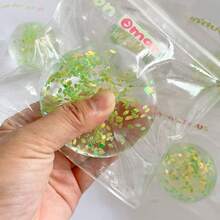 绿芽手工捏捏乐麦芽糖质感慢回弹减压玩具超柔软不粘手绿芽球减压神器成人学生男女发泄捏捏乐仿真软橡胶手工球 - 彩色 - 查看 6