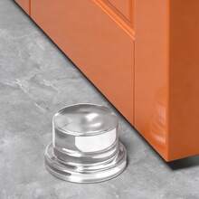 2pcs Transparent Self-Adhesive Door Stopper, Suitable For Floor And Wall Cushion Protection, Shower Room Door Stopper, No Drilling Required, Suitable For Home And Office, Can Protect Walls And Furniture - Round - View 6