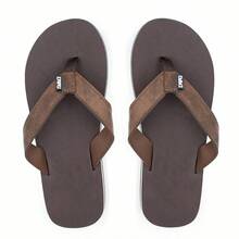 1 Paar Herren Strandlatschen, elastisch rutschfest, geeignet für Innen, Außen, Sommer Lässig, Outdoor Sport, Urlaub, Abschlussgeschenk, Geburtstagsoutfit, können auch als Badeschuhe verwendet werden - Braun - Übersicht 1