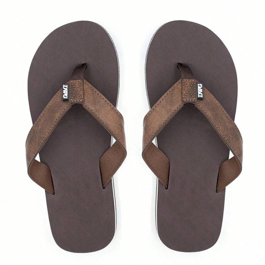 1 Paar Herren Strandlatschen, elastisch rutschfest, geeignet für Innen, Außen, Sommer Lässig, Outdoor Sport, Urlaub, Abschlussgeschenk, Geburtstagsoutfit, können auch als Badeschuhe verwendet werden - Braun - Übersicht 1