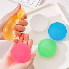 1pc Squishy Stress Relief Transparent Frosted Maltose Squeeze Toy, Soft Maltose Syrup Stress Ball, Soft Texture Slow Rebound, Comfortable Hand Feel, Soft Squeeze Ball, Stress Relief Soft Rubber Squeeze Ball, Relieve Stress, Fingertip Stress Relief Squeeze Ball, Handmade Soft Rubber Squeeze Toy, Effectively Relieve Stress And Anxiety, Suitable For Adults Office Workers Stress Relief Tool, Daily Essential, Holiday Gift (Random Color) - Multicolor - View 3