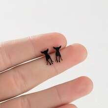 1对可爱不锈钢狗狗耳钉宠物狗耳钉时尚动物宠物爱好者礼物 - GED467 - 查看 5