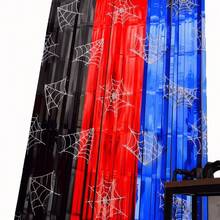 蜘蛛网生日装饰、雨帘、蜘蛛主题派对用品、金属箔、红、黑、蓝三色流苏帘 - 多色的 - 查看 5