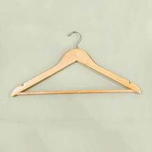 Custom Text/Logo Wooden Hanger, Thickened Non-Slip Clothes Holder, Home Use Wooden Rack, Clothing Hanger, Pants Rack, Clothes Stand - Wood Color - View 11
