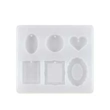 1 Khuôn silicon tự làm mặt dây chuyền, đổ nhựa epoxy, hình bướm, giọt nước, hình tròn, dùng làm bông tai, móc khóa, đồ thủ công kiểu Pháp, đồ trang trí. - trắng - Xem 9