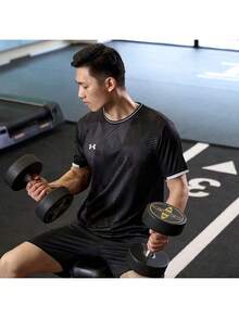 Under Armour 男女通用T恤，2026夏季新款足球训练运动跑步健身透气短袖T恤 25500522-001 - 黑色 - 查看 2