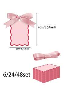 Shell Shaped Wedding Table Cards With Ribbons, DIY Table Cards For Wedding Party Celebration - Pink - View 2