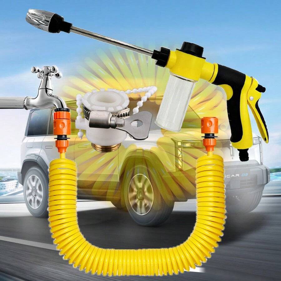 高压花园软管、可伸缩卷绕式水管、软水管、洗车水枪、喷嘴、花园浇水软管、草坪洒水软管、清洁水管