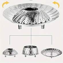 Multifunktionaler Edelstahl ausziehbarer und zusammenklappbarer Dampfgareinsatz, verstärkter Dampfgareinsatz-Splitter, faltbarer Kochrost, Dampfgartablett/-korb - geeignet für verschiedene Küchen und Essenssituationen - Übersicht 11