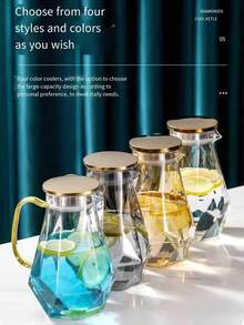 1pc Thick Glass Teapot, Kung Fu Teapot With Hammer Pattern, Heat-Resistant Teapot Suitable For Office, Tea Brewing, Boiling Water. Convenient For Home, Hotel, Camping And Travel, A Very Practical Product. - Multicolor - View 8