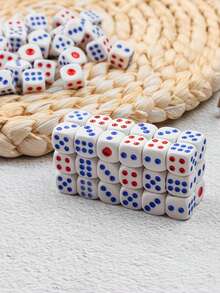 100pcs/200pcs/300pcs 14mm Durable Plastic Dice With Rounded Corners Red And Blue Dots - Tabletop Game Dice, Suitable For Party Interactive Games And Family Game Night - Plastic Dice - View 5