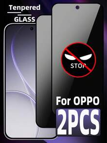 2pcs Full Coverage Tempered Glass Screen Protector, Compatible With OPPO, Full Coverage, Anti-Peeping, Anti-Scratch, Anti-Fingerprint, Easy Installation, No White Edges, No Bubbles - Black - View 61